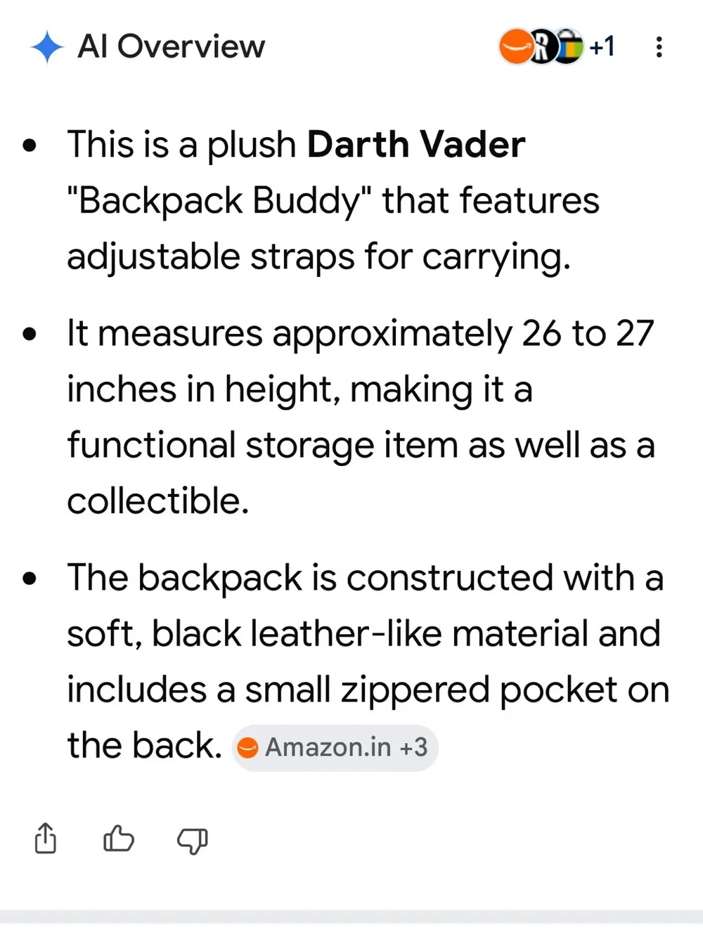 Vintage Star Wars Black Darth Vader Plush Character Backpack